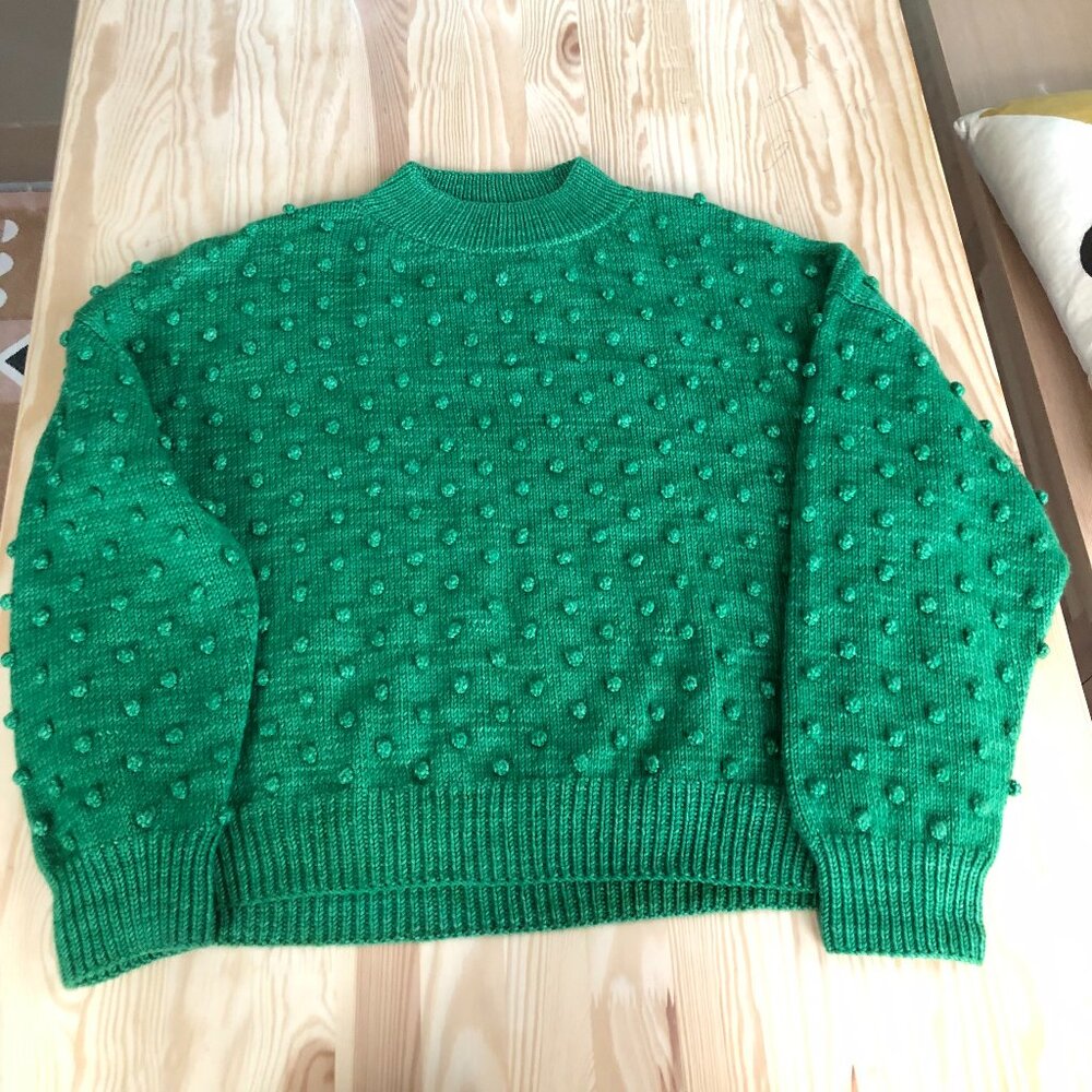 Misha and Puff Popcorn Sweater in Bottle Green, Size 2